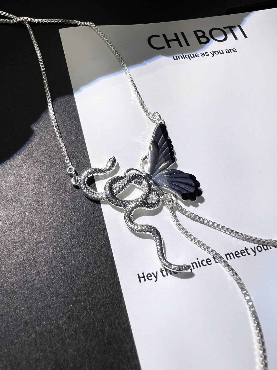 "Snake & Butterfly" Clavicle Chain