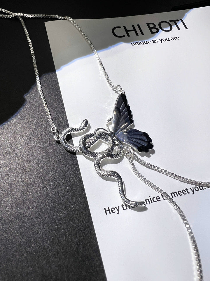 "Snake & Butterfly" Clavicle Chain