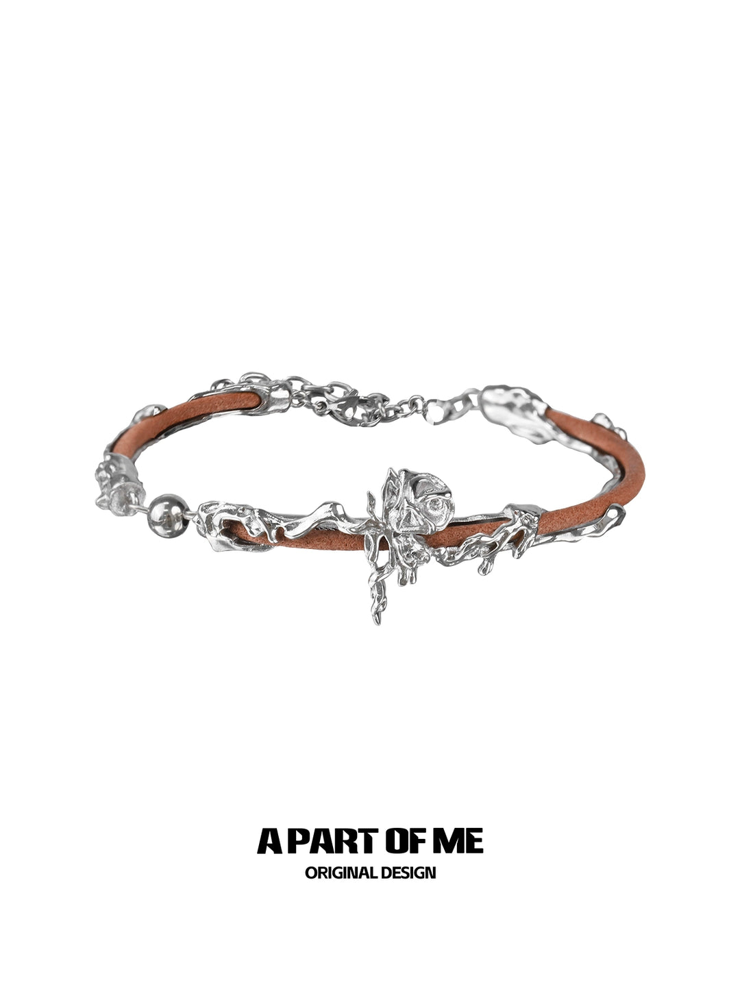 Caramel Rose Leather Bracelet