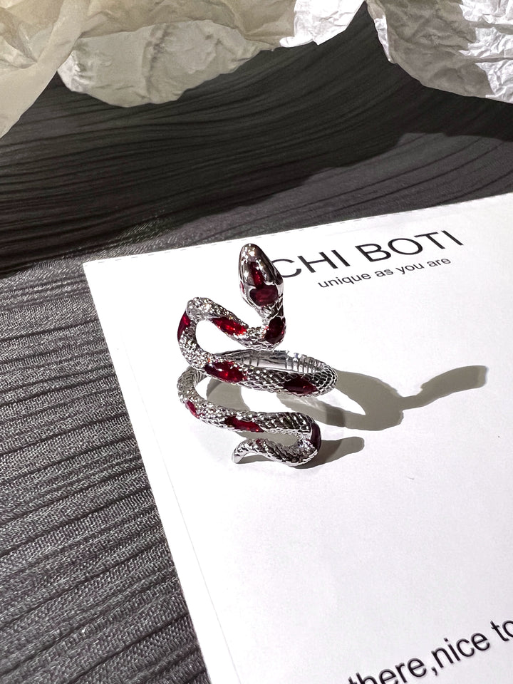 "Red Scar Snake" Wrap Ring