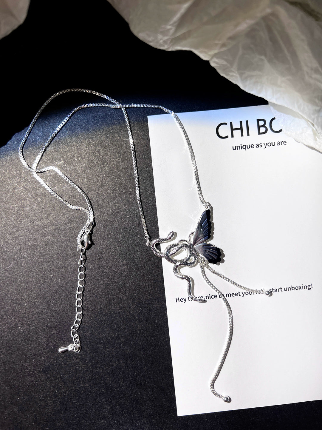 "Snake & Butterfly" Clavicle Chain