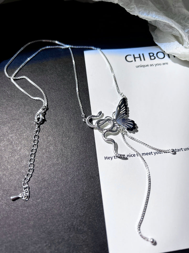 "Snake & Butterfly" Clavicle Chain