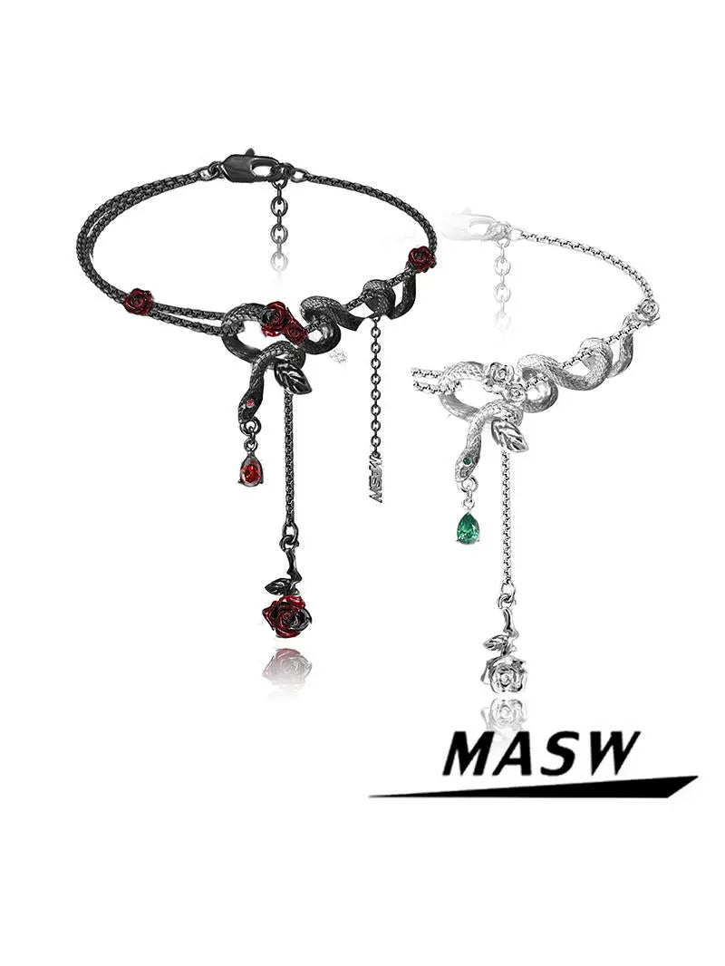 Rose & Snake Contrast Bracelet