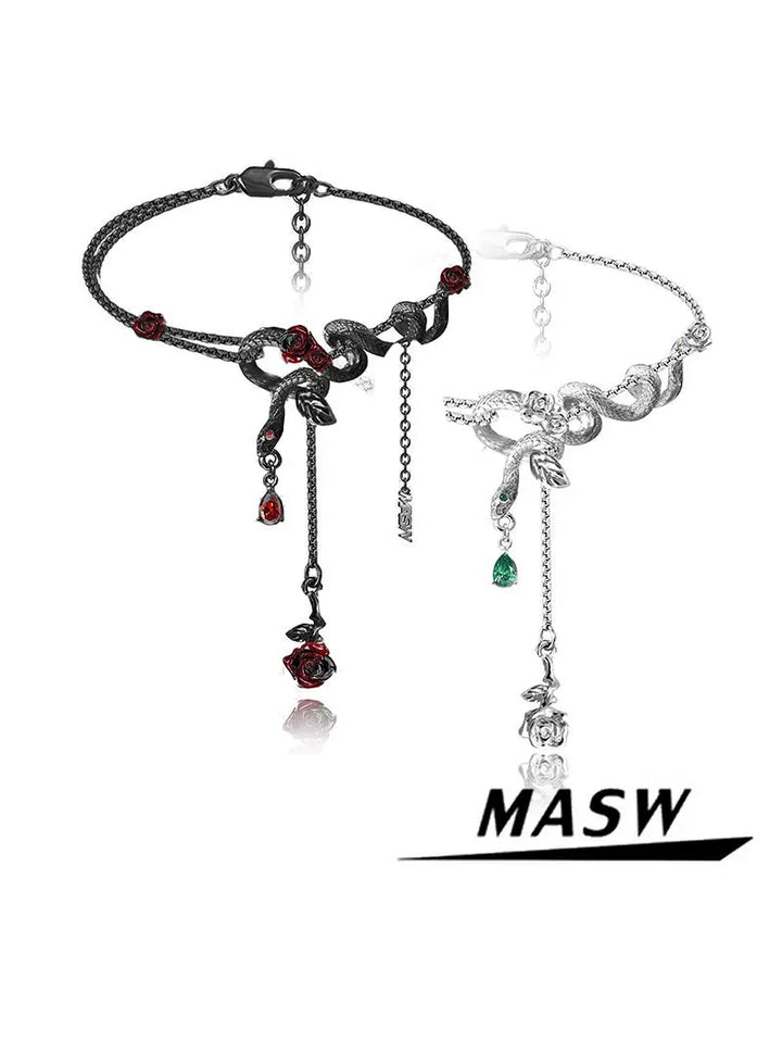 Rose & Snake Contrast Bracelet
