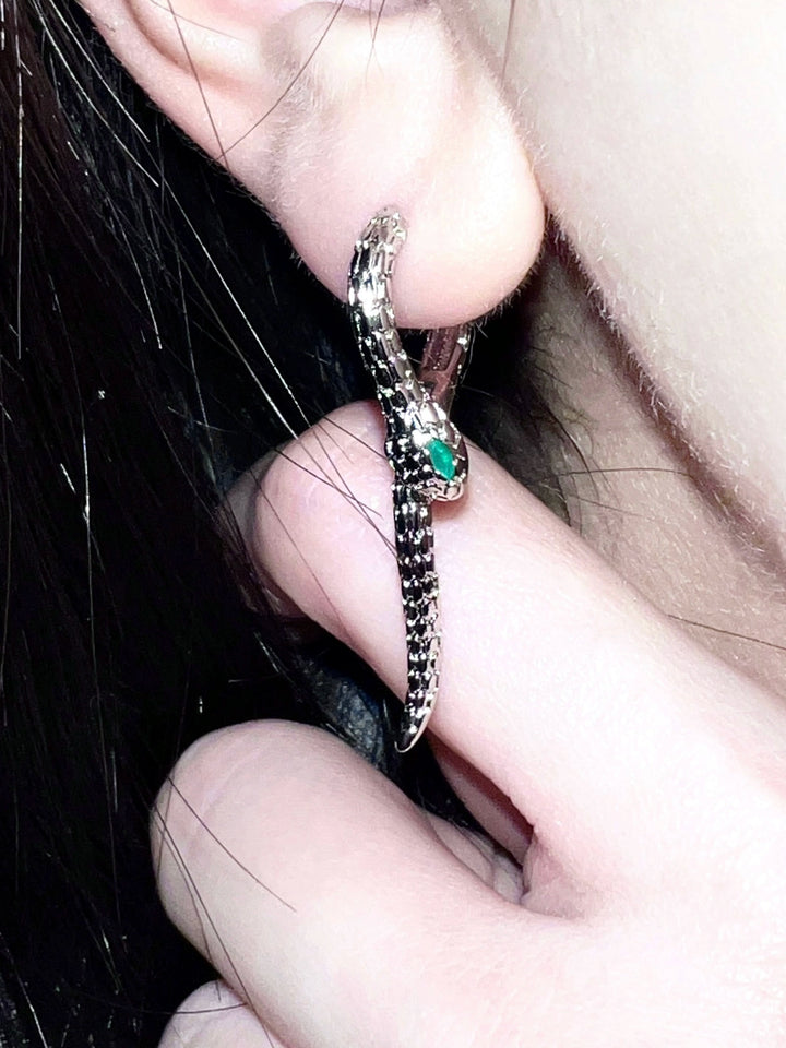 "Green-Eyed Snake" Earrings