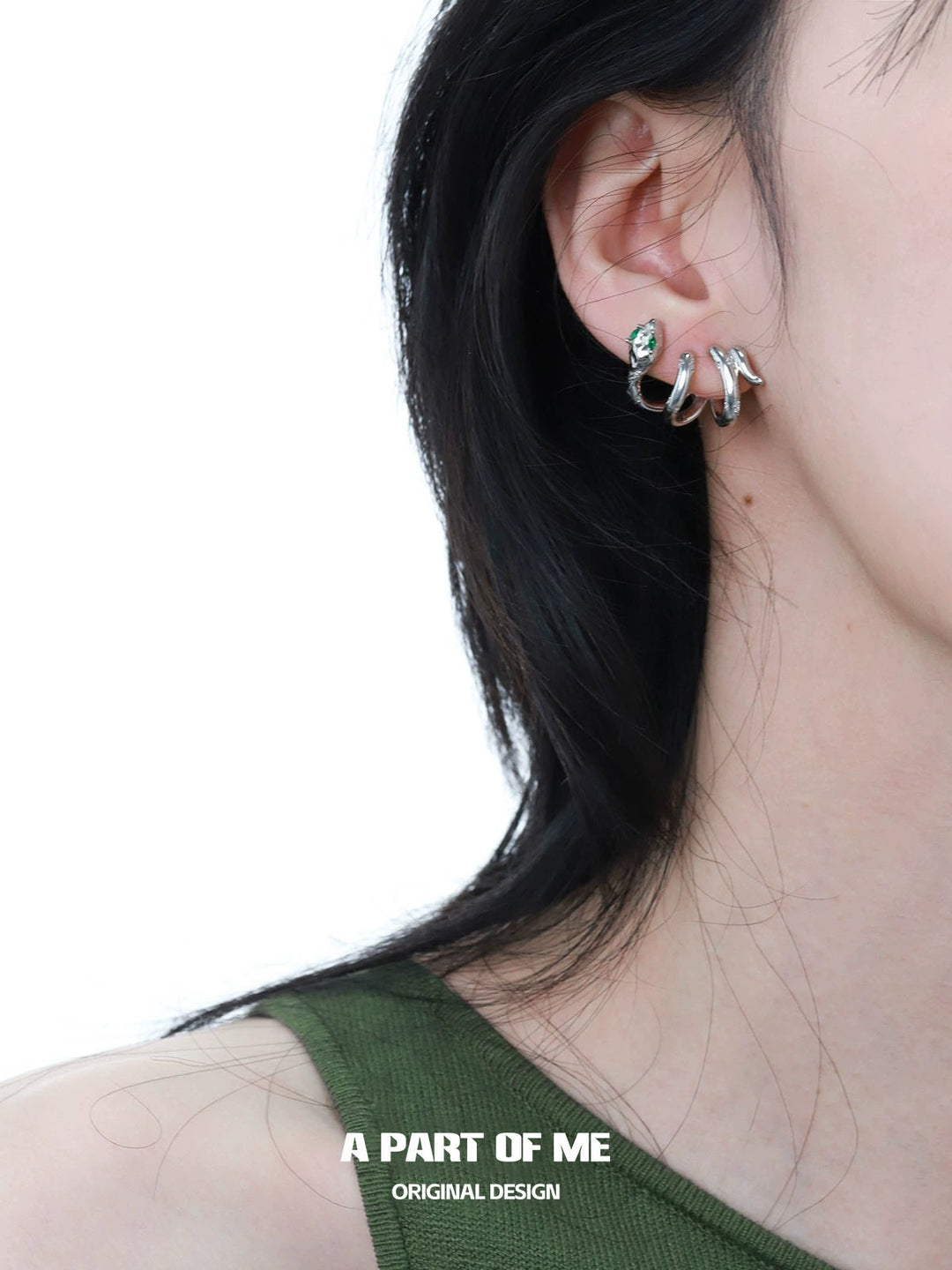 Slytherin Snake Wrap Earrings