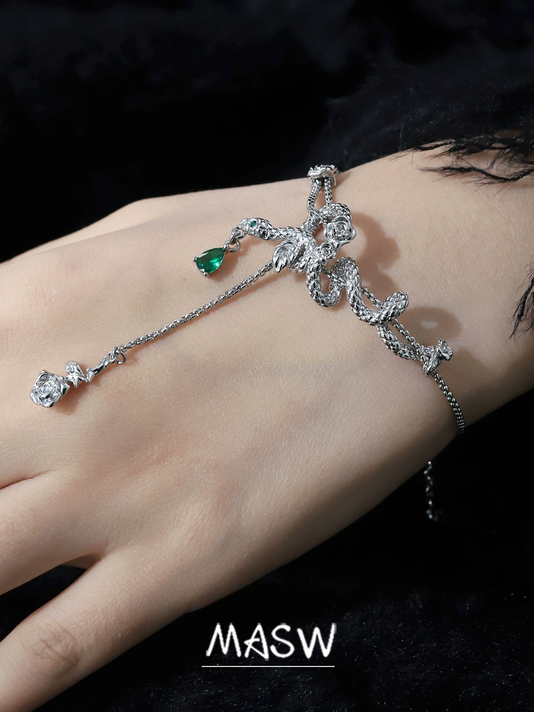 Rose & Snake Contrast Bracelet