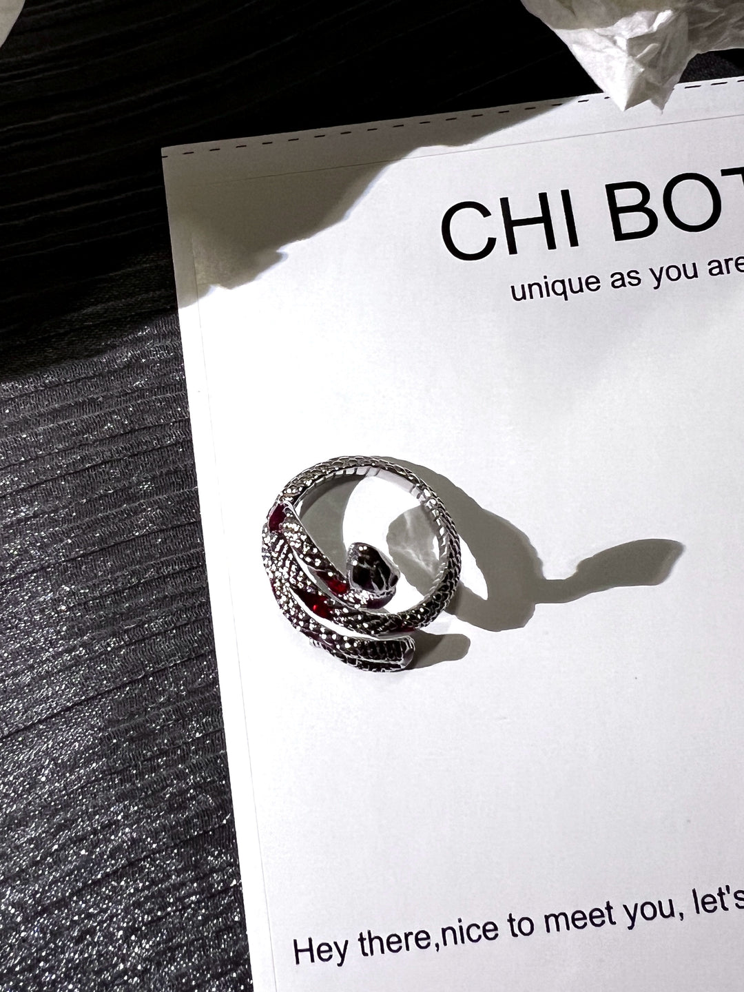 "Red Scar Snake" Wrap Ring