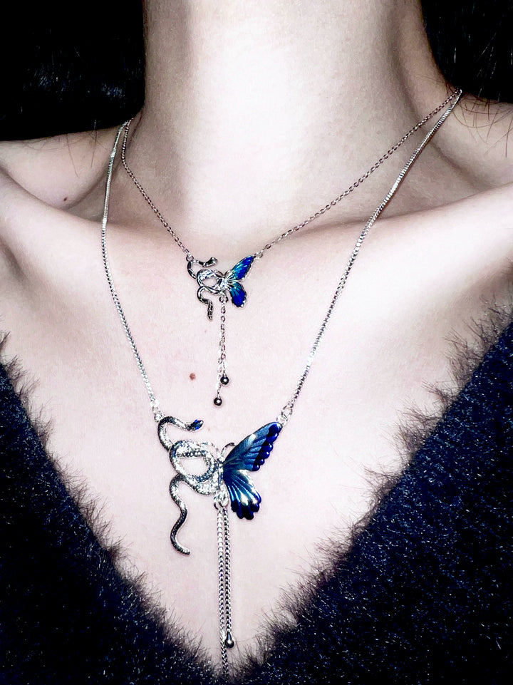 "Snake & Butterfly" Splicing Necklace