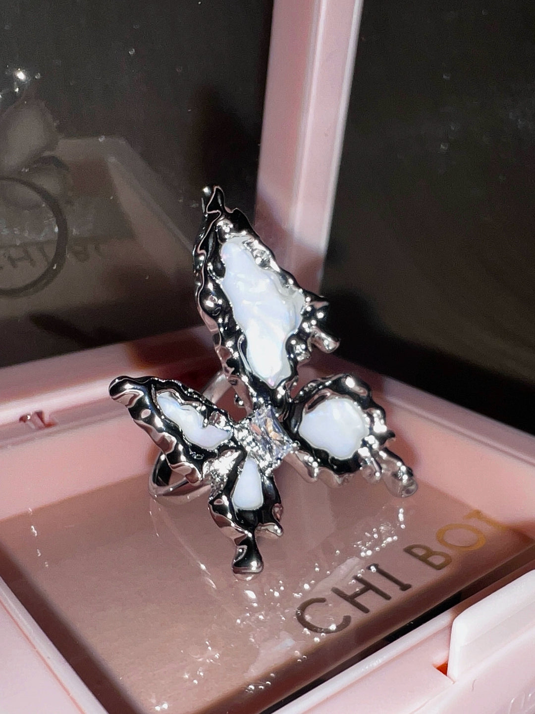"Galaxy Butterfly" Zircon Ring