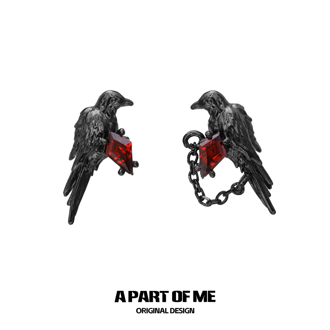 Dark Raven Edgy Earrings