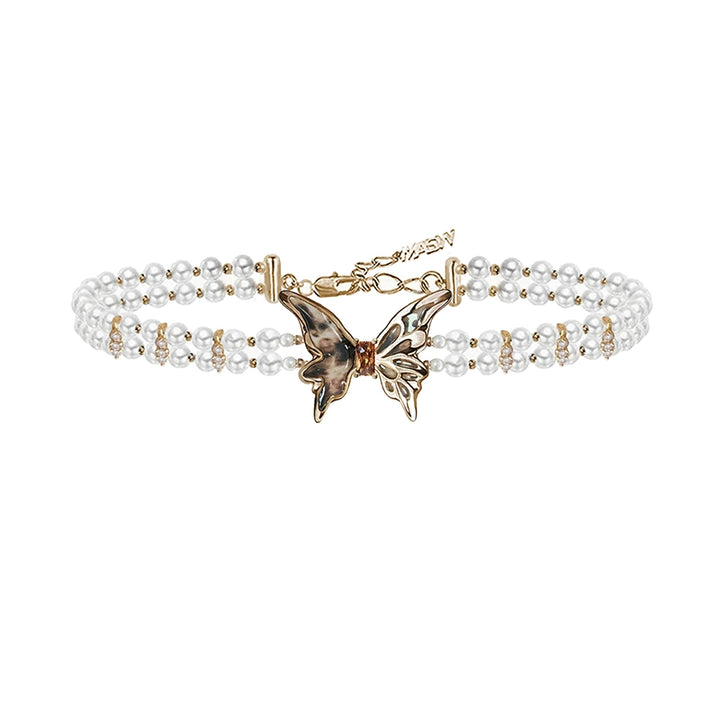 Leopard Butterfly Beaded Choker