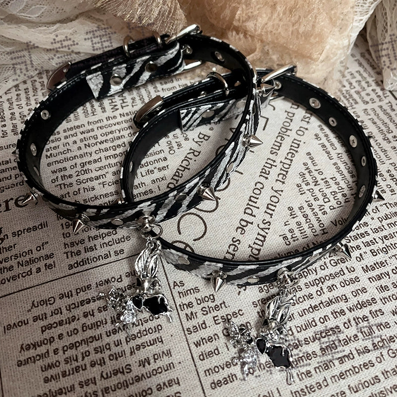 Choker-Two Three Tongsheng Original Butterfly Neck Chain Cold Sense Punk Dark Niche Hottie Premium Sense Choker Collarbone Chain