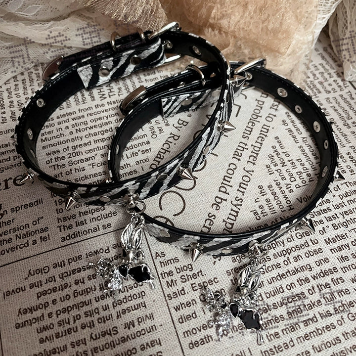 Choker-Two Three Tongsheng Original Butterfly Neck Chain Cold Sense Punk Dark Niche Hottie Premium Sense Choker Collarbone Chain