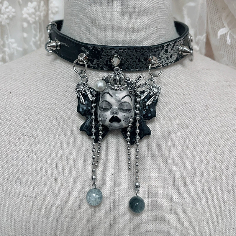 Choker-two three children original handmade belt collarbone chain subculture punk wind y2k dark babes goth choker