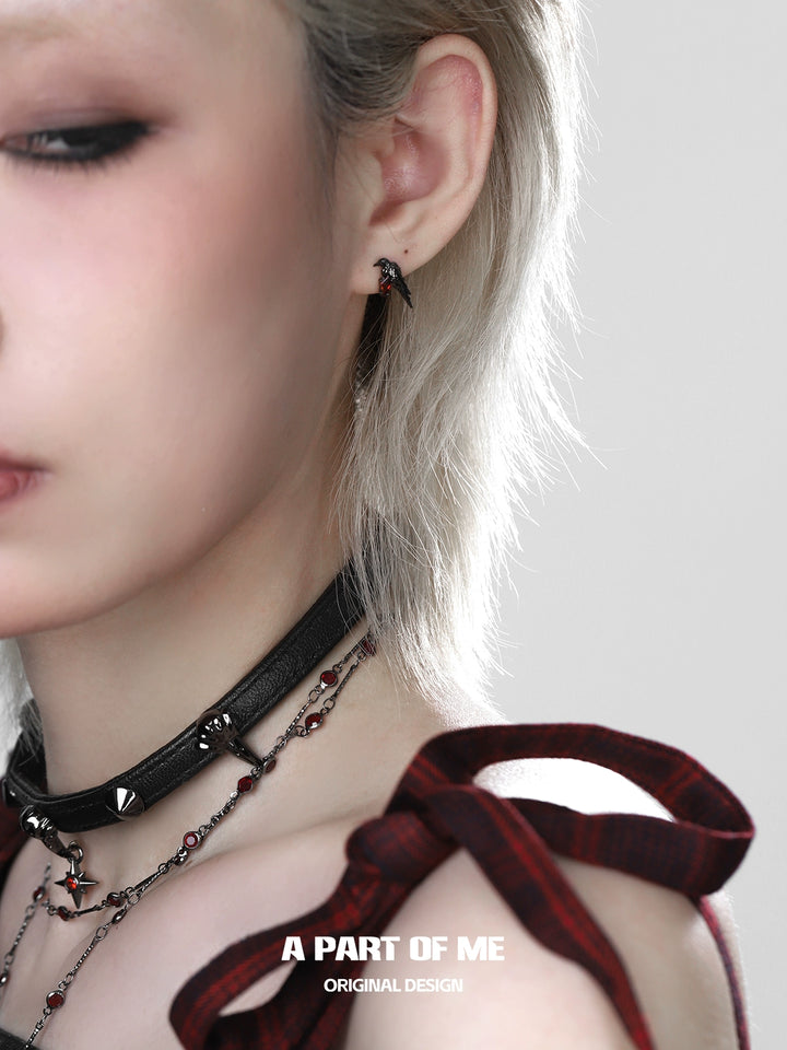 Dark Raven Edgy Earrings