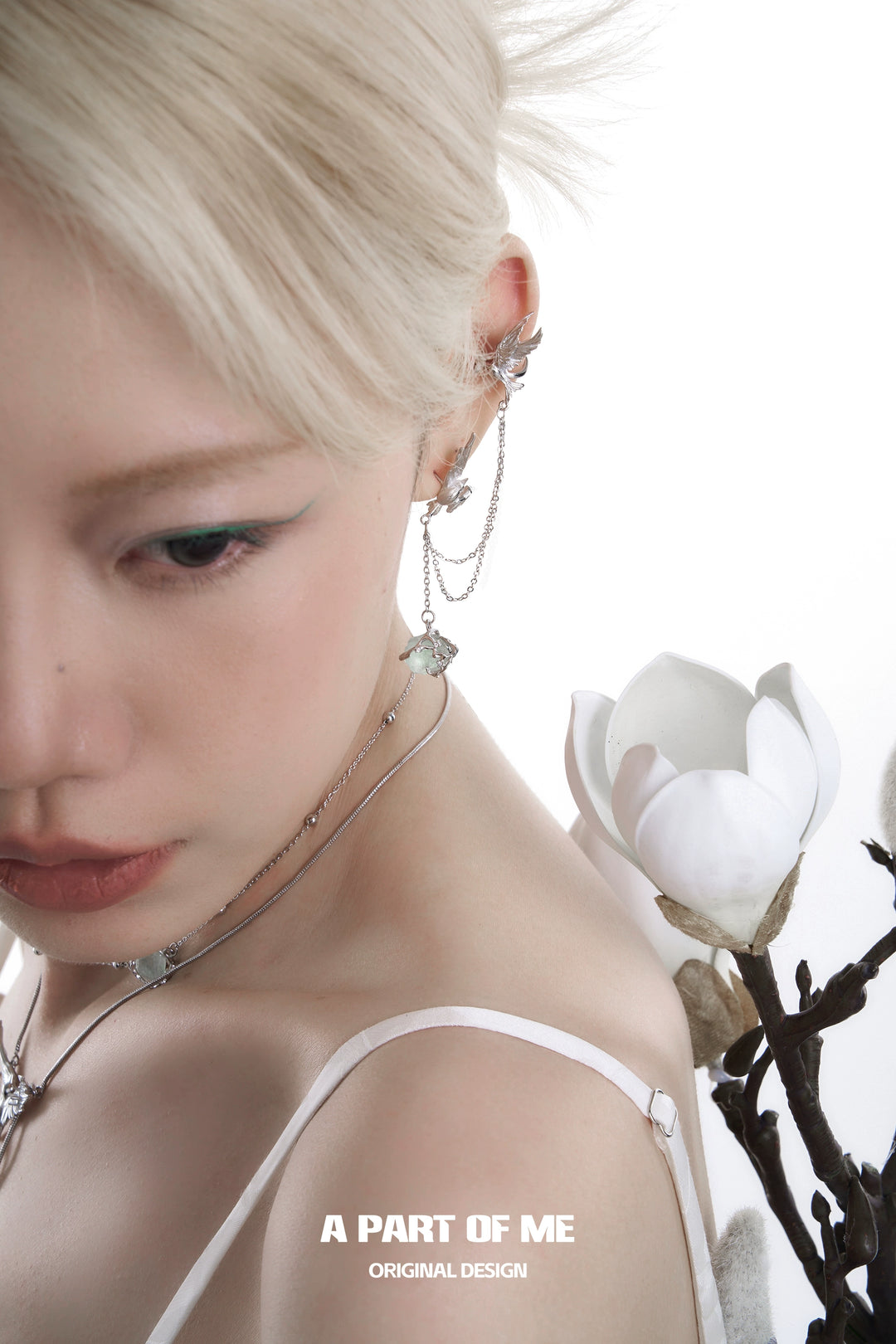 Flying Bird Fluorite Ear Cuffs