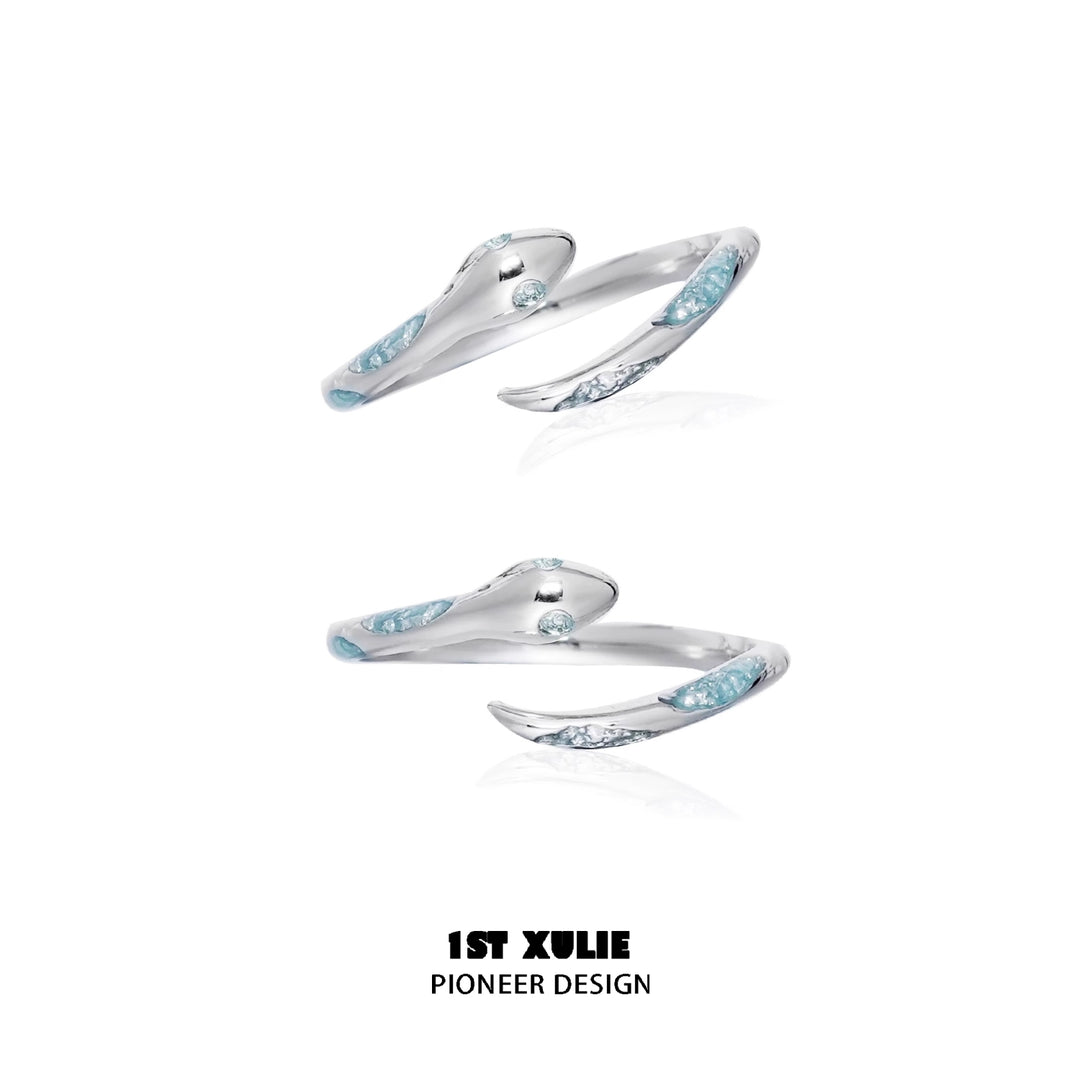 Elegant Ice Snake Silver Ring