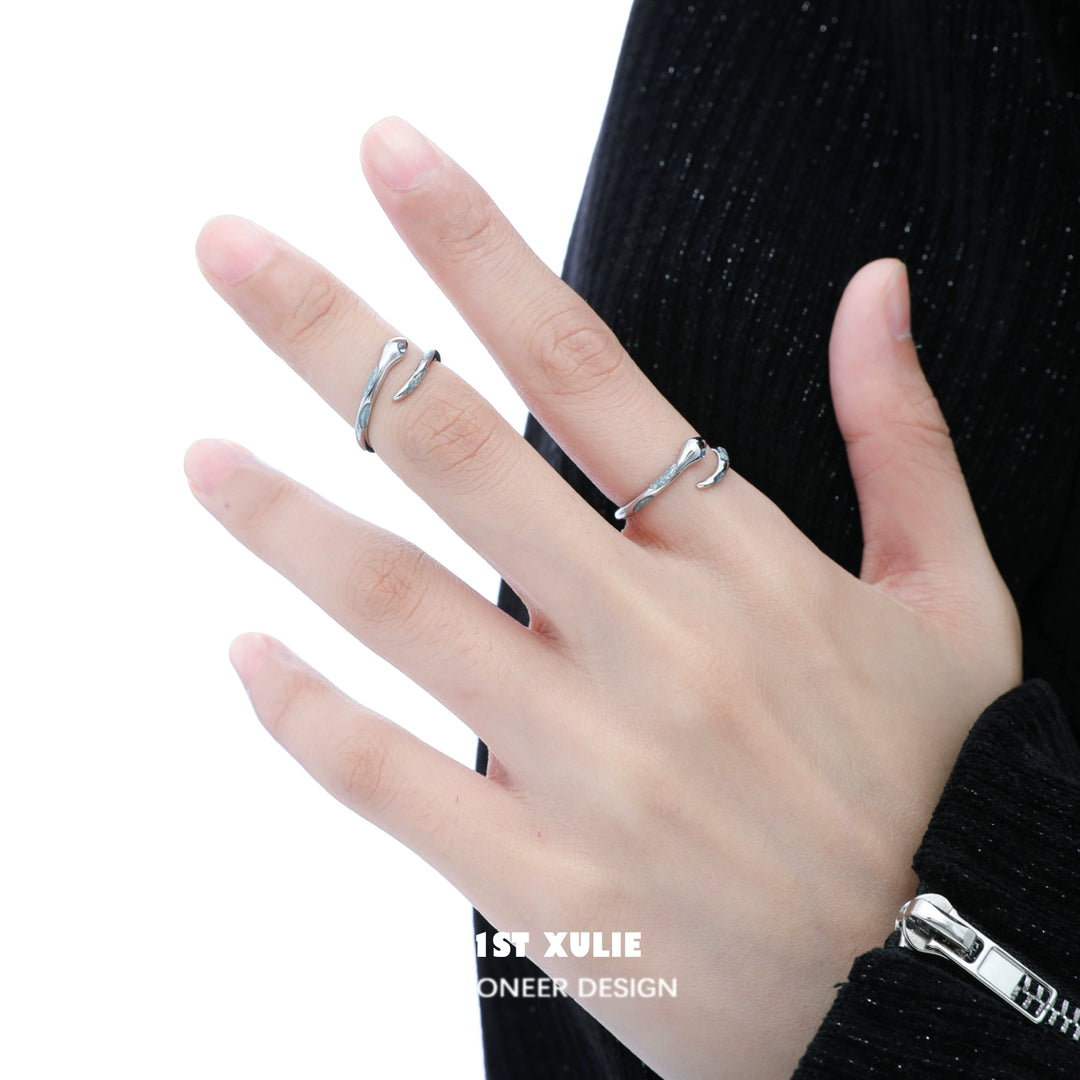 Elegant Ice Snake Silver Ring