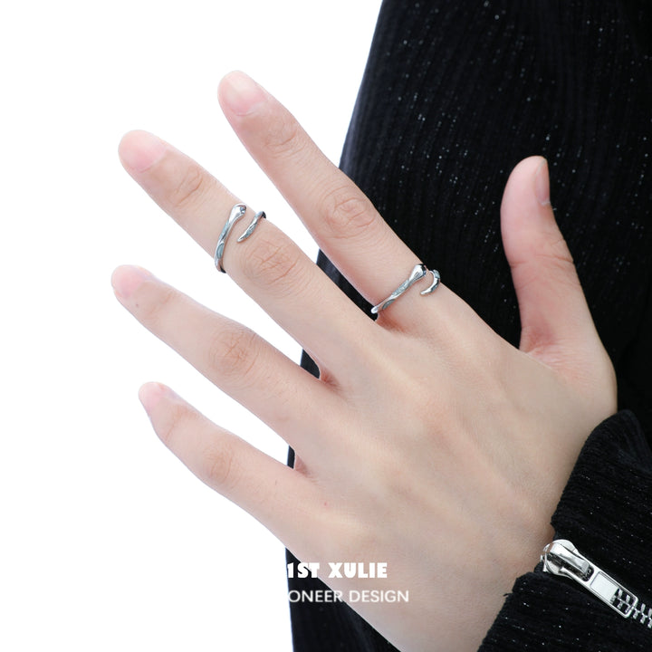 Elegant Ice Snake Silver Ring