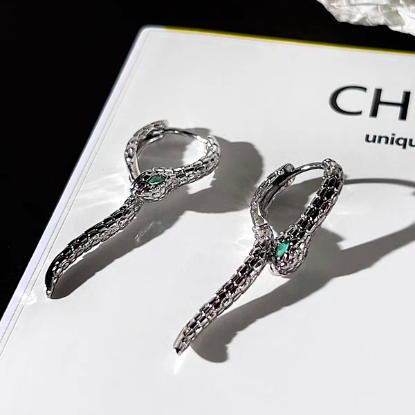"Green-Eyed Snake" Earrings