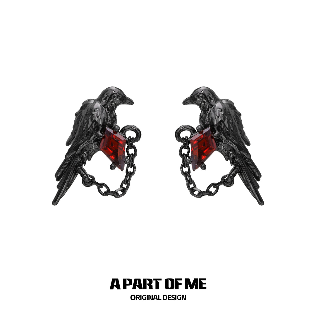 Dark Raven Edgy Earrings