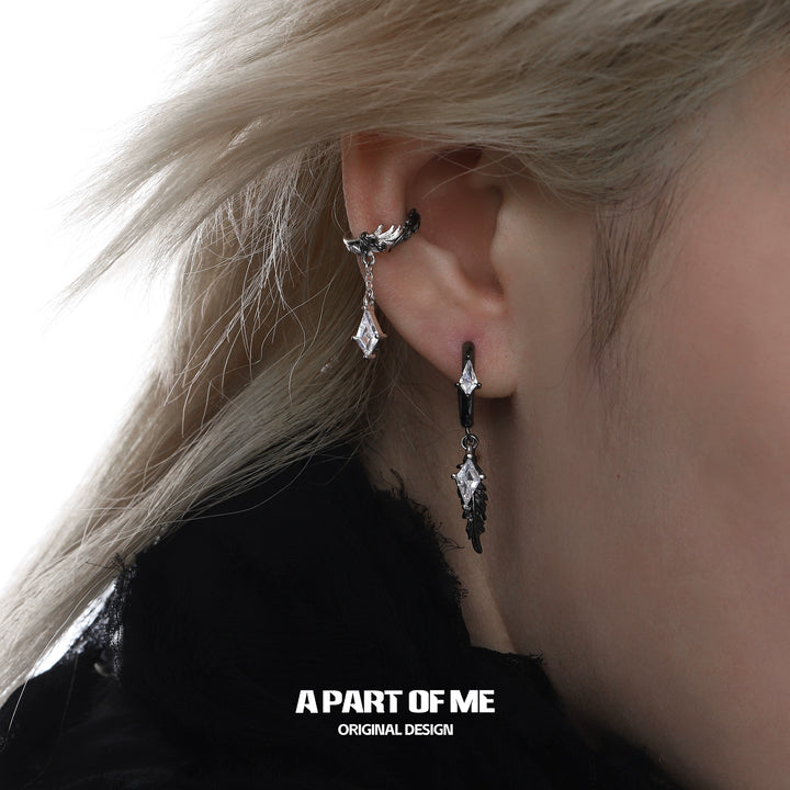 Crow Tear Gothic Ear Cuffs