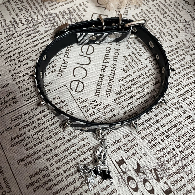 Choker-Two Three Tongsheng Original Butterfly Neck Chain Cold Sense Punk Dark Niche Hottie Premium Sense Choker Collarbone Chain